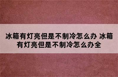 冰箱有灯亮但是不制冷怎么办 冰箱有灯亮但是不制冷怎么办全